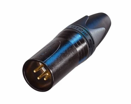 Neutrik NC4MXX-B 4-pin XLRM Cable Connector, Black With Gold Contacts