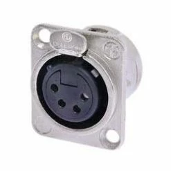 Neutrik NC4FDL-1 D Series 4-pin XLRF Panel Receptacle With Solder Cups, Nickel
