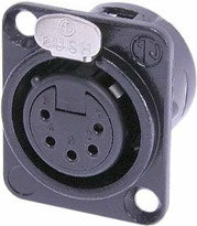 Neutrik NC5FDL-B-1 5-pin XLRF Panel Connector With Solder Cups