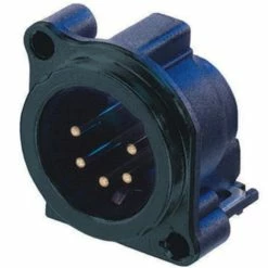 Neutrik NC5MBV-B 5-pin XLRM Jack With Vertical PCB Mount, Black