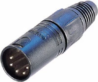 Neutrik NC5MX-B 5-pin XLRM Cable Connector, Black With Gold Contacts
