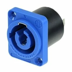 Neutrik NAC3MPA-1-WOT Powercon Panel-Mount Receptacle Input W/O Insulation Divider, Blue