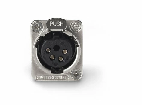 Switchcraft E4FSCB 4-pin XLRF E Series Panel Mount Connector, Solder Contact