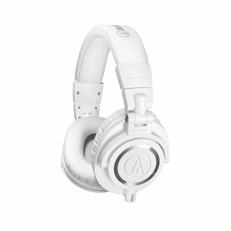 Audio-Technica ATH-M50XWH M-Series Professional Closed Back Headphones, Detachable Cable, White