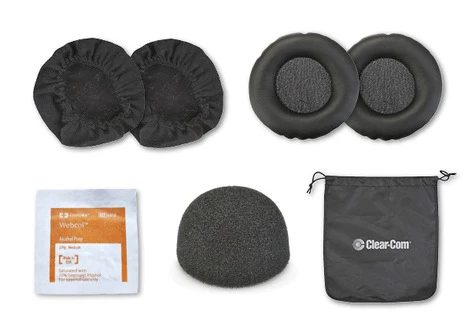 Clear-Com CC-400-SANI-KIT Replacement Earpads, Pop Shield, Ear Socks, Sanitizing Wipes