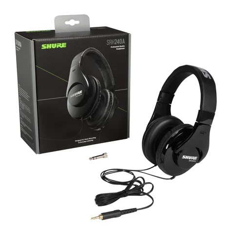 Shure SRH240A-BK Professional Around-Ear Headphones With 1/8" To 1/4" Adapter - Image 3