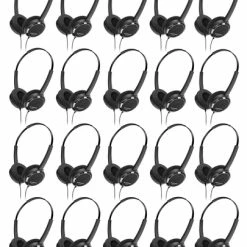 Sennheiser HP02-100 On-Ear Headphones With 3.5mm Straight Conector, 20 Pairs