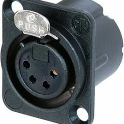 Neutrik NC4FD-LX-B D Series 4-pin XLRF Panel Receptacle With Solder Cups