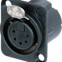 Neutrik NC5FD-LX-B 5-pin XLRF Panel Receptacle With Gold Contacts, Black