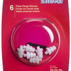 Shure EATFL1-6 Replacement Triple Flange Sleeves For SE Series Headphones, 3 Pair