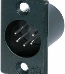 Neutrik NC5MP-BAG 5-pin XLRM Rectangular Panel Mount Connector, Black